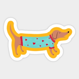 Sausage Dog Love Sticker